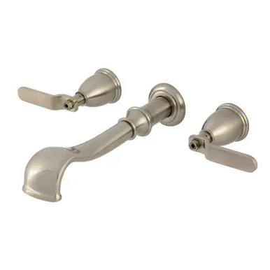 Get Yours Kingston Brass Hallerbos Two Handle Wall Mount Roman Tub Faucet, Brushed Nickel - KS5028KL