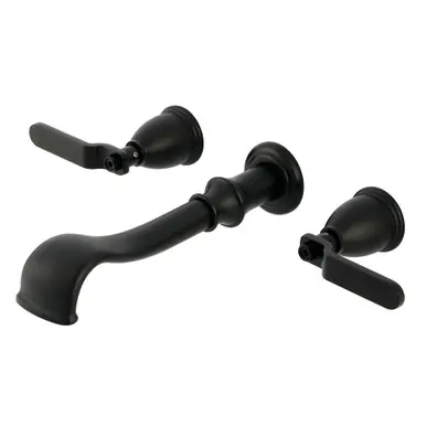 Kingston Brass Hallerbos Two Handle Wall Mount Roman Tub Faucet, Matte Black - KS5020KL Top Pick