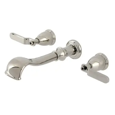 Kingston Brass Hallerbos Two Handle Wall Mount Roman Tub Faucet, Polished Nickel - KS5026KL Weekend Sale