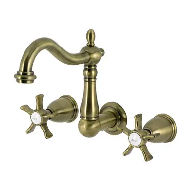 Kingston Brass Hamilton Double-Handle Wall Mount Bathroom Faucet, Antique Brass - KS1253NX Place Order
