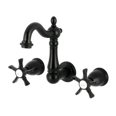 Kingston Brass Hamilton Double-Handle Wall Mount Bathroom Faucet, Matte Black - KS1220NX Place Order