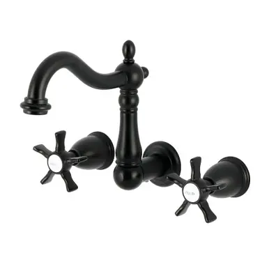 Flash Sale Kingston Brass Hamilton Double-Handle Wall Mount Bathroom Faucet, Matte Black - KS1250NX