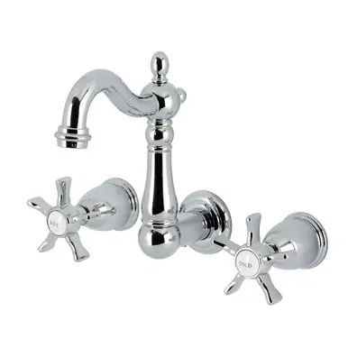 Kingston Brass Hamilton Double-Handle Wall Mount Bathroom Faucet, Polished Chrome - KS1221NX Time-Limited