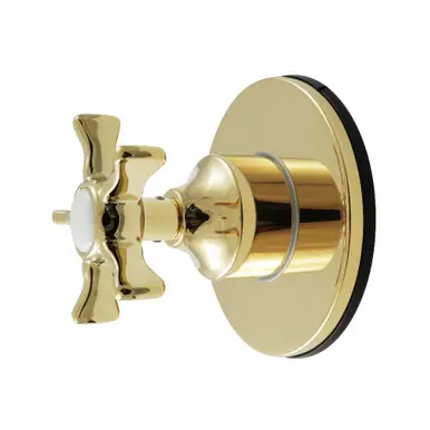 Kingston Brass Hamilton Single-Handle Six-Way Diverter Valve with Round Trim Kit, Polished Brass - KS4032NX Low Price