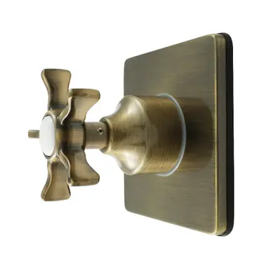 Kingston Brass Hamilton Single-Handle Six-Way Diverter Valve with Square Trim Kit, Antique Brass - KS4043NX Big Sale