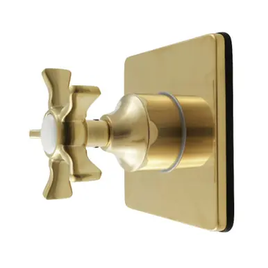 Kingston Brass Hamilton Single-Handle Six-Way Diverter Valve with Square Trim Kit, Brushed Brass - KS4047NX Free Shipping