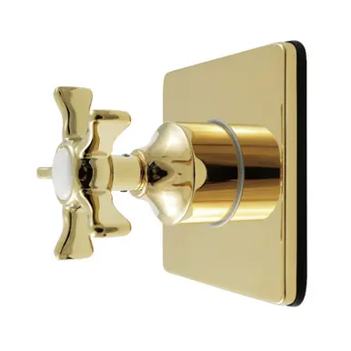 Bulk Order Kingston Brass Hamilton Single-Handle Six-Way Diverter Valve with Square Trim Kit, Polished Brass - KS4042NX