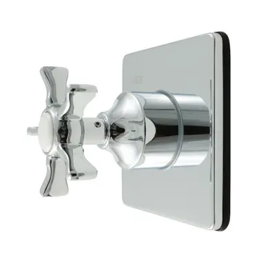 Crafted Kingston Brass Hamilton Single-Handle Six-Way Diverter Valve with Square Trim Kit, Polished Chrome - KS4041NX