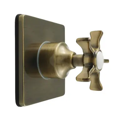 Kingston Brass Hamilton Single-Handle Three-Way Diverter Valve with Square Trim Kit, Antique Brass - KS3043NX Best Price