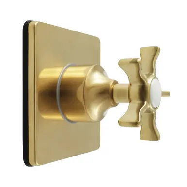 Direct From Factory Kingston Brass Hamilton Single-Handle Three-Way Diverter Valve with Square Trim Kit, Brushed Brass - KS3047NX