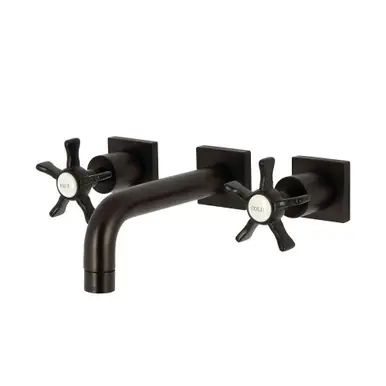 Hot Deal Kingston Brass Hamilton Two Handle Wall Mount Bathroom Faucet, Oil Rubbed Bronze - KS6125NX
