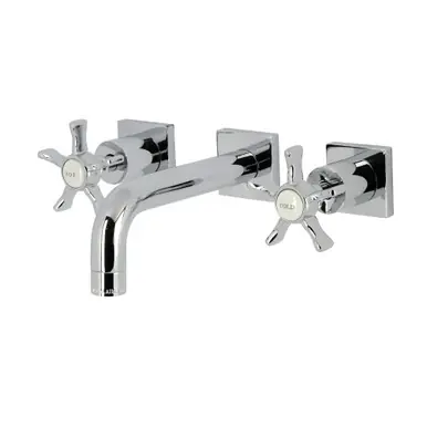 Don’t Miss Out Kingston Brass Hamilton Two Handle Wall Mount Bathroom Faucet, Polished Chrome - KS6121NX