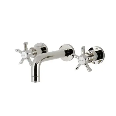 Express Delivery Kingston Brass Hamilton Two Handle Wall Mount Bathroom Faucet, Polished Nickel - KS8126NX