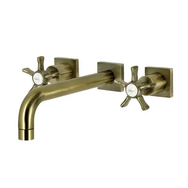 Kingston Brass Hamilton Two Handle Wall Mount Roman Tub Faucet, Antique Brass - KS6023NX No Minimum Order