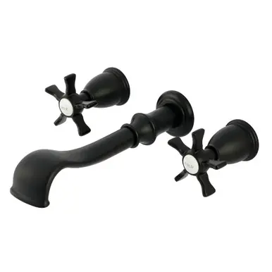 Kingston Brass Hamilton Two Handle Wall Mount Roman Tub Faucet, Matte Black - KS5020NX Direct From Factory