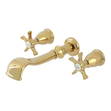 Kingston Brass Hamilton Two Handle Wall Mount Roman Tub Faucet, Polished Brass - KS5022NX Direct From Manufacturer