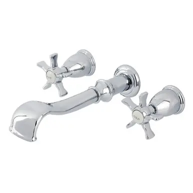 Kingston Brass Hamilton Two Handle Wall Mount Roman Tub Faucet, Polished Chrome - KS5021NX Premium