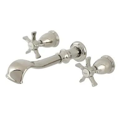 Certified Kingston Brass Hamilton Two Handle Wall Mount Roman Tub Faucet, Polished Nickel - KS5026NX