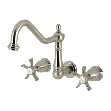 Kingston Brass Hamilton Two-Handle Wall Mount Roman Tub Faucet, Brushed Nickel - KS1028NX Brand New