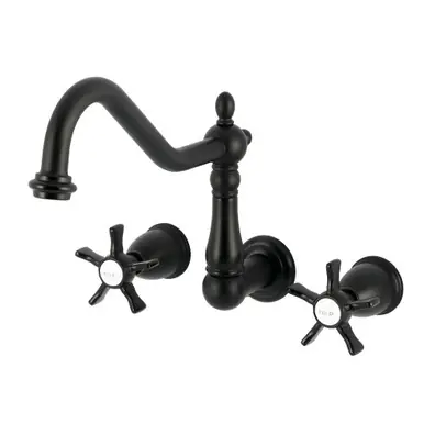 Kingston Brass Hamilton Two-Handle Wall Mount Roman Tub Faucet, Matte Black - KS1020NX Latest