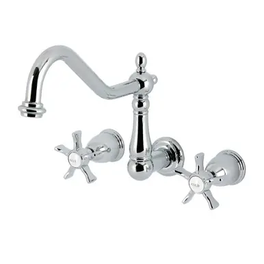 Kingston Brass Hamilton Two-Handle Wall Mount Roman Tub Faucet, Polished Chrome - KS1021NX Final Sale