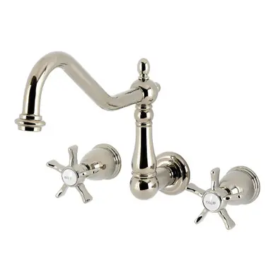 Kingston Brass Hamilton Two-Handle Wall Mount Roman Tub Faucet, Polished Nickel - KS1026NX New Release