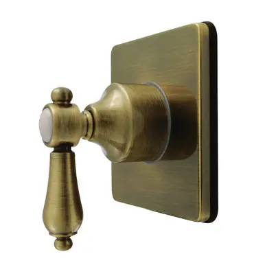 Kingston Brass Heirloom Single-Handle Six-Way Diverter Valve with Square Trim Kit, Antique Brass - KS4043BAL Fan Favorite