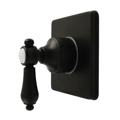 Kingston Brass Heirloom Single-Handle Six-Way Diverter Valve with Square Trim Kit, Matte Black - KS4040BAL New Release