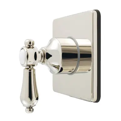 Kingston Brass Heirloom Single-Handle Six-Way Diverter Valve with Square Trim Kit, Polished Nickel - KS4046BAL Premium