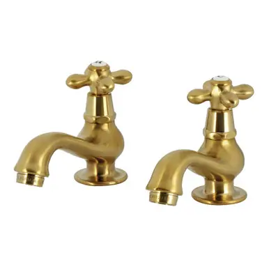 Best Choice Kingston Brass Heritage Basin Tap Faucet with Metal Cross Handle, Brushed Brass - KS1107AX
