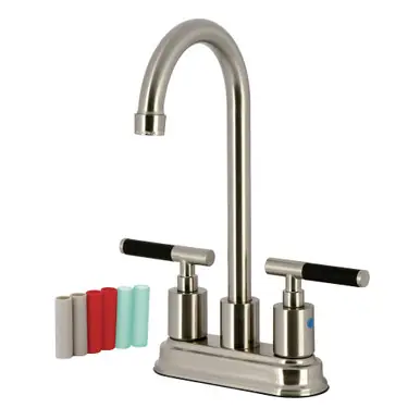 Cheap Kingston Brass Kaiser 4-Inch Centerset High-Arc Bar Faucet, Brushed Nickel - FB8498CKL