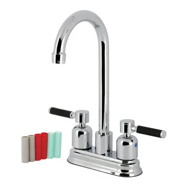 Kingston Brass Kaiser 4-Inch Centerset High-Arc Bar Faucet, Polished Chrome - FB8491DKL Holiday Sale