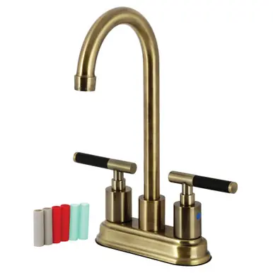 Hassle-Free Returns Kingston Brass Kaiser Bar Faucet, Antique Brass - KB8493CKL