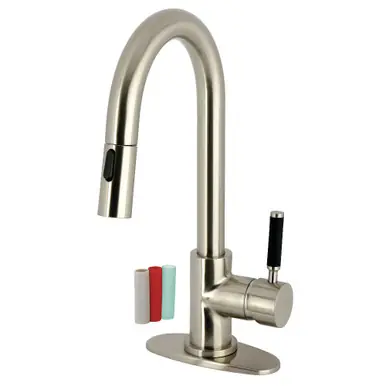Kingston Brass Kaiser Single-Handle Pull Down Sprayer Bar Faucet, Brushed Nickel - LS2468DKL Don’t Miss Out