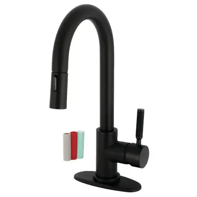 Kingston Brass Kaiser Single-Handle Pull Down Sprayer Bar Faucet, Matte Black - LS2460DKL Budget