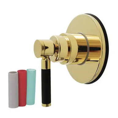 Fresh Stock Kingston Brass Kaiser Single-Handle Six-Way Diverter Valve with Round Trim Kit, Polished Brass - KS4032DKL