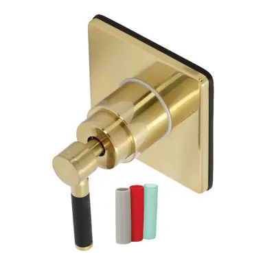 Kingston Brass Kaiser Single-Handle Six-Way Diverter Valve with Square Trim Kit, Brushed Brass - KS4047DKL Fan Favorite