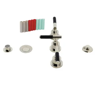 Kingston Brass Kaiser Three-Handle Bidet Faucet with Brass Pop-Up, Polished Nickel - KB6326CKL Today Only
