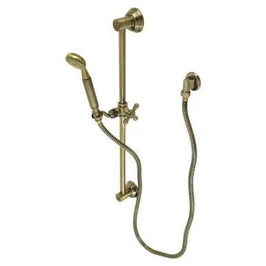 Brand New Kingston Brass KAK3423W3 Made To Match Hand Shower Combo with Slide Bar, Antique Brass