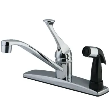 Kingston Brass KB0573 8-Inch Centerset Kitchen Faucet with Side Sprayer, Polished Chrome Luxury