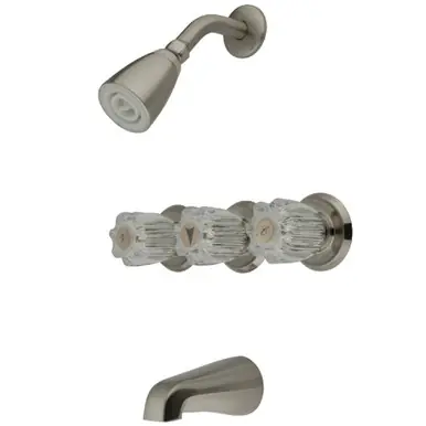 Kingston Brass KB138 Tub and Shower Faucet, Brushed Nickel Place Order