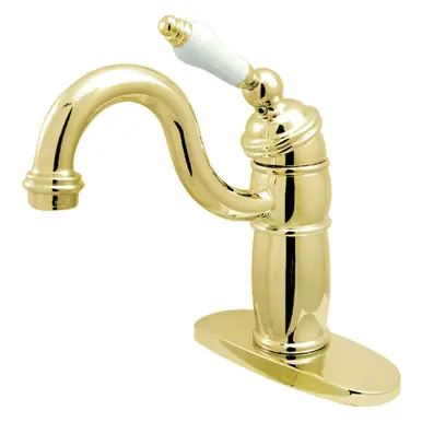 Big Sale Kingston Brass KB1482PL Victorian Single-Handle Monoblock Bar Faucet, Polished Brass