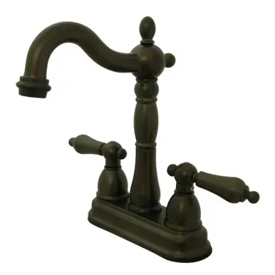 Kingston Brass KB1495AL Heritage Two-Handle Bar Faucet, Oil Rubbed Bronze Modern