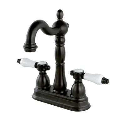 Crafted Kingston Brass KB1495BPL Bel-Air Two-Handle Bar Faucet, Oil Rubbed Bronze