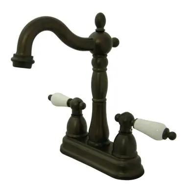 Kingston Brass KB1495PL Heritage Two-Handle Bar Faucet, Oil Rubbed Bronze Affordable