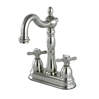 Kingston Brass KB1498BEX Essex Two-Handle Bar Faucet, Brushed Nickel Secure Checkout