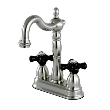 Kingston Brass KB1498PKX Duchess Two-Handle Bar Faucet, Brushed Nickel Editor’s Pick