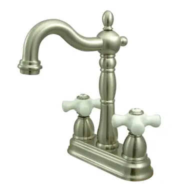 Kingston Brass KB1498PX Heritage Two-Handle Bar Faucet, Brushed Nickel Free Delivery