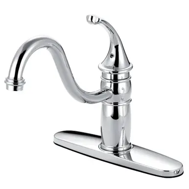 Free Shipping Kingston Brass KB1571GLLS Georgian 8" Centerset Kitchen Faucet without Sprayer, Polished Chrome