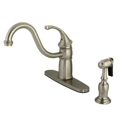Bulk Order Kingston Brass KB1578GLBS Georgian 8" Centerset Kitchen Faucet with Brass Sprayer, Brushed Nickel